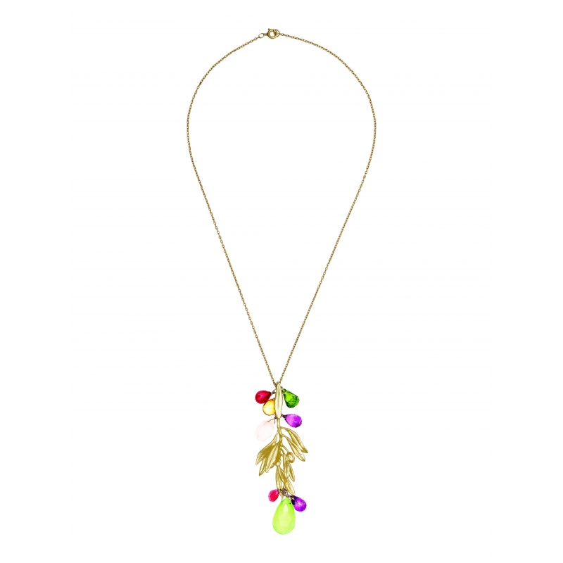 ISABEL GUARCH OLIVO GOLD AND NATURAL GEMSTONES NECKLACE