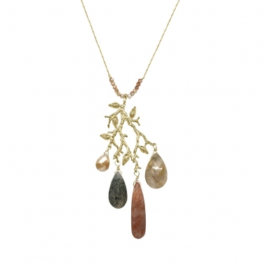 COLLAR ORO Y CUARZO FORMENTOR