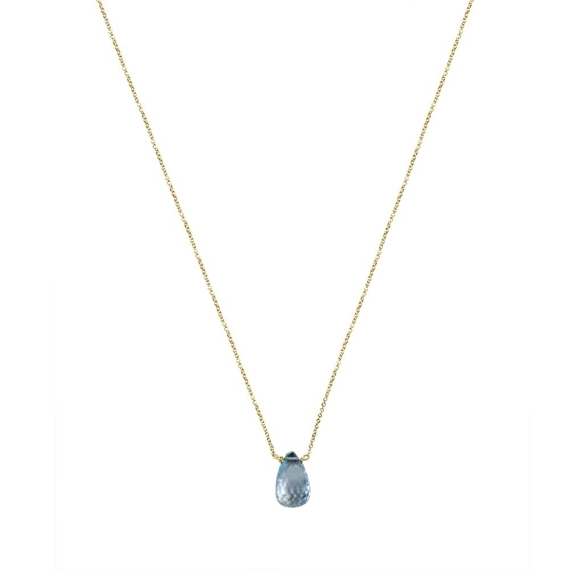 COLLAR ORO Y AGUAMARINA