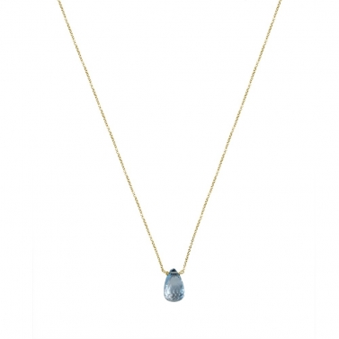 COLLAR ORO Y AGUAMARINA