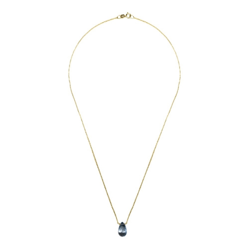 COLLAR ORO Y AGUAMARINA