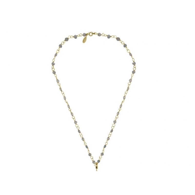 COLLAR ORO Y AGUAMARINA