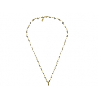 COLLAR ORO Y AGUAMARINA