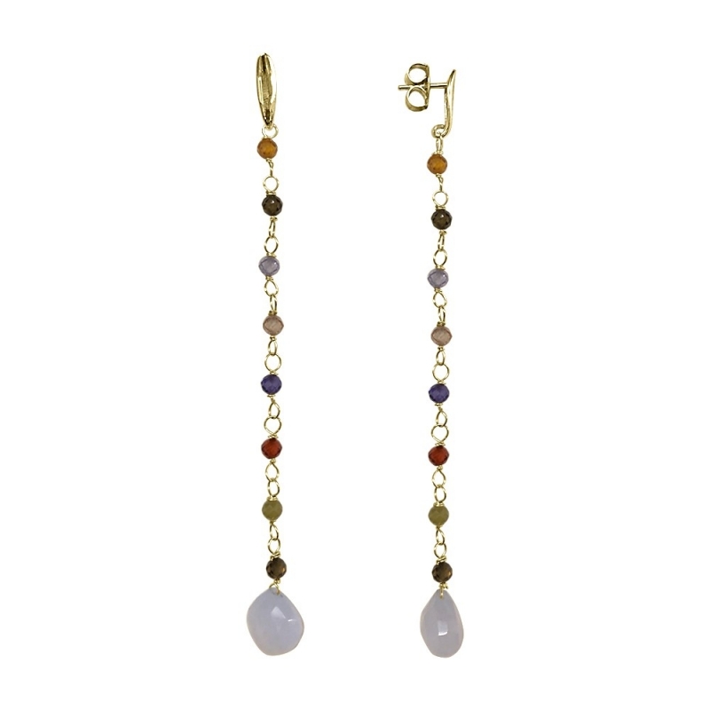 PENDIENTES ORO Y ZIRCÓN