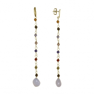 PENDIENTES ORO Y ZIRCÓN
