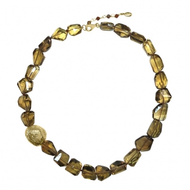 COLLAR ORO Y CUARZO