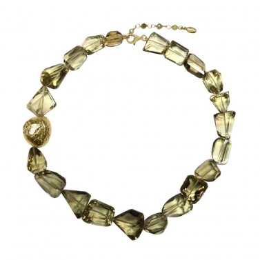 COLLAR ORO Y CUARZO