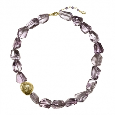 COLLAR ORO Y AMATISTA