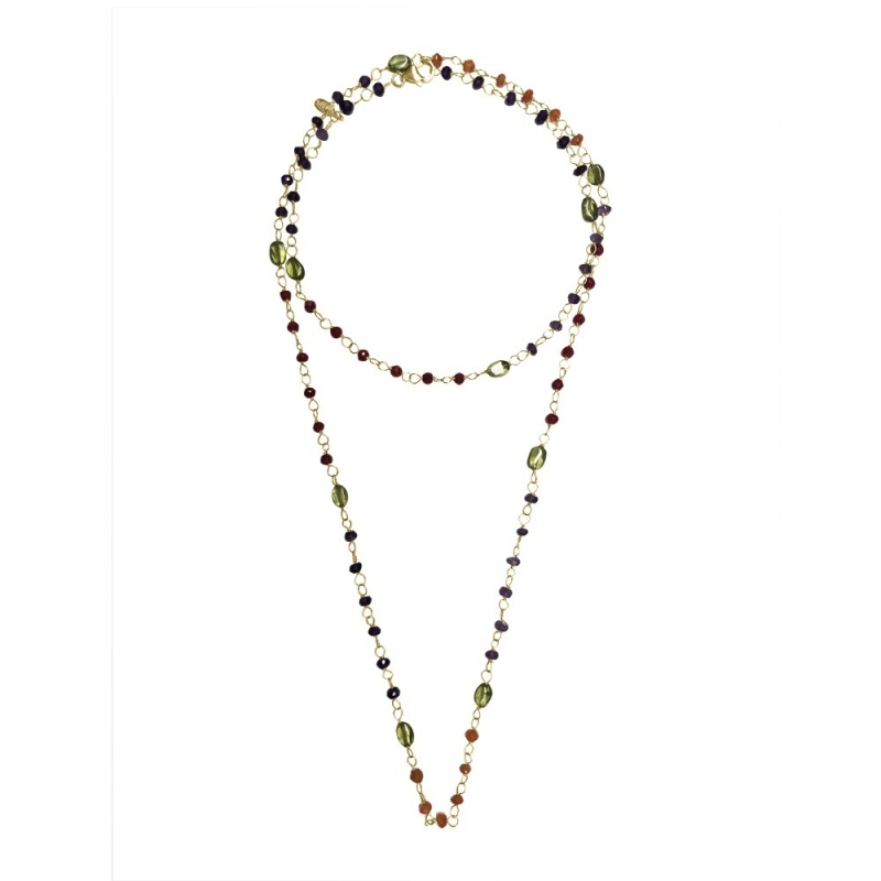 GOLD AND NATURAL STONES NECKLACE