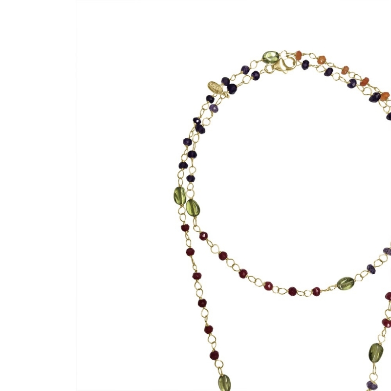 GOLD AND NATURAL STONES NECKLACE
