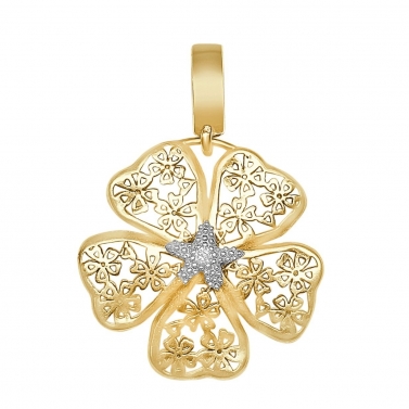 COLGANTE FLOR DE ALMENDRO ORO Y BRILLANTE