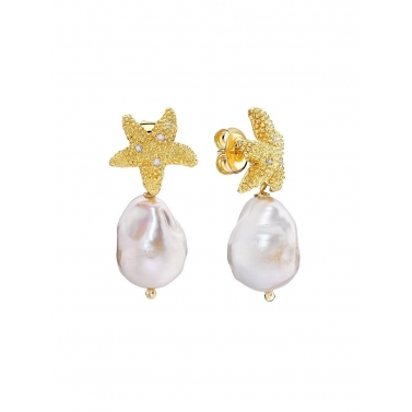 PENDIENTES ORO Y PERLA ESTEL