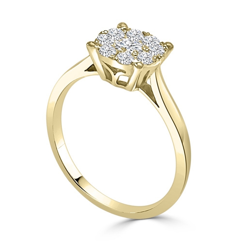 ANILLO SOLITARIO ORO Y BRILLANTES