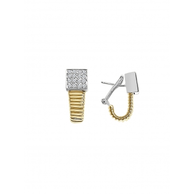 ISABEL GUARCH PENDIENTES ORO BICOLOR Y BRILLANTES