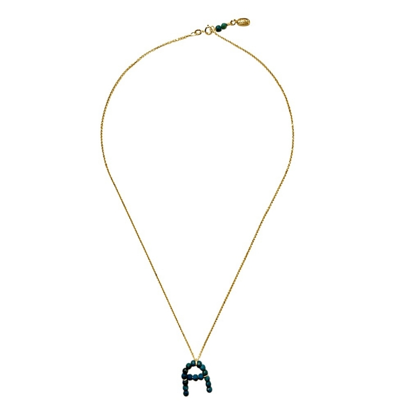 ISABEL GUARCH GOLD AND TURQUOISE LETTER A