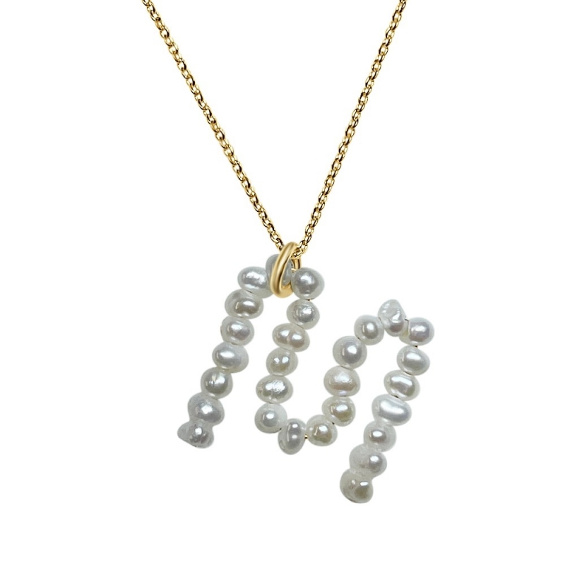 ISABEL GUARCH GOLD AND PEARL LETTER M