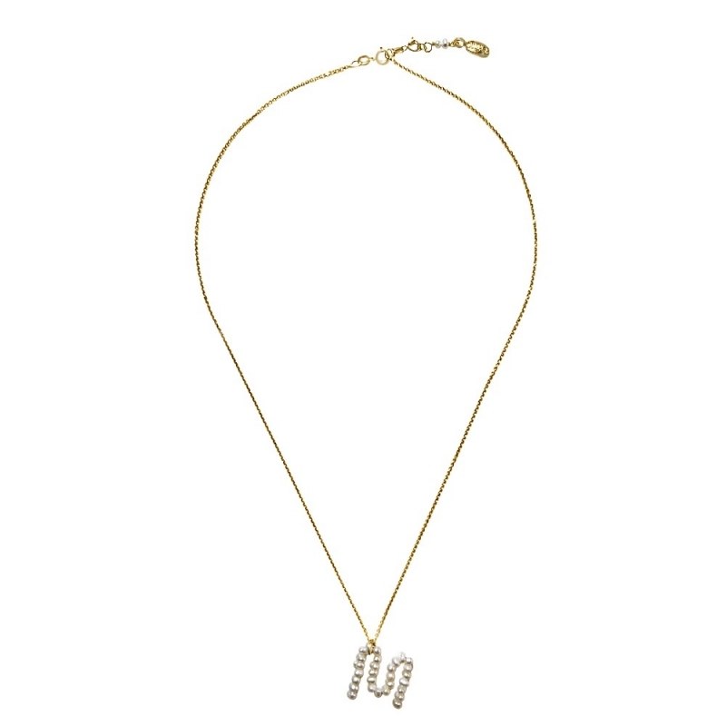 ISABEL GUARCH GOLD AND PEARL LETTER M