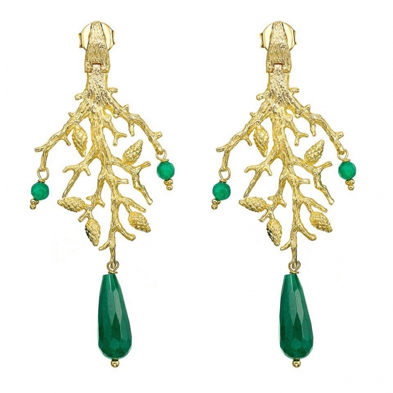 FORMENTOR SILVER AND JADE EARRINGS