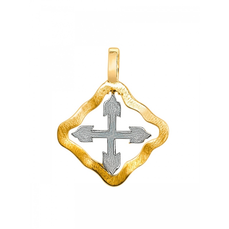 ISABEL GUARCH CREU BICOLOR GOLD PENDANT