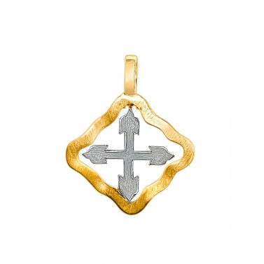 ISABEL GUARCH COLGANTE CREU ORO BICOLOR