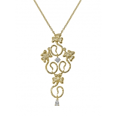 ISABEL GUARCH COLLAR MODERNISMO 1903 ORO Y DIAMANTE