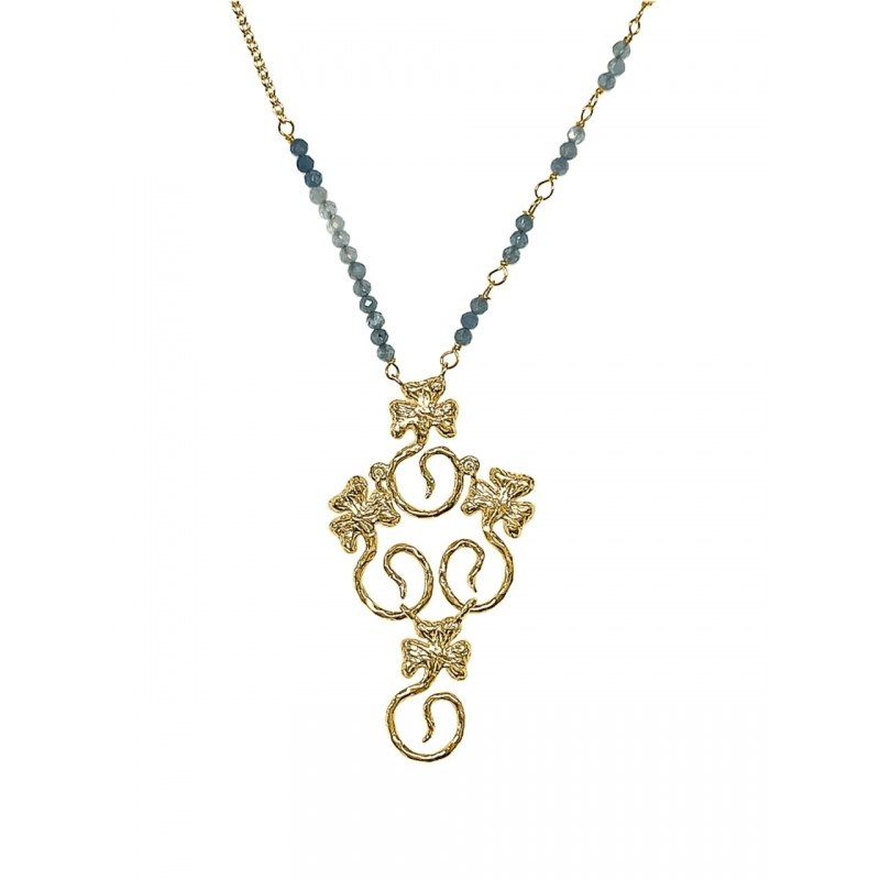 ISABEL GUARCH MODERNISMO 1903 GOLD AND AQUAMARINE NECKLACE