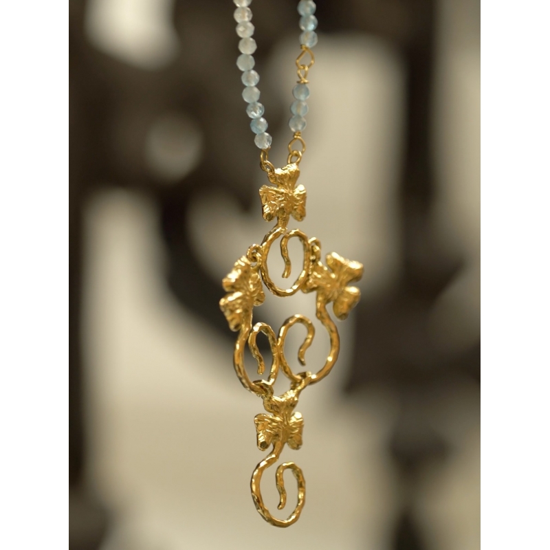 ISABEL GUARCH MODERNISMO 1903 GOLD AND AQUAMARINE NECKLACE