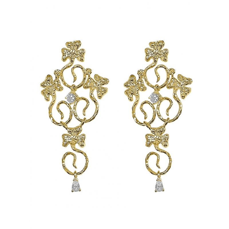 ISABEL GUARCH MODERNISMO 1903 GOLD AND DIAMOND EARRINGS