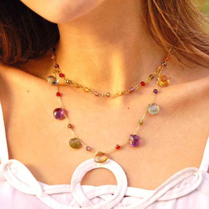 COLLAR ARC EN CIEL ZAFIRO Y ZIRCÓN