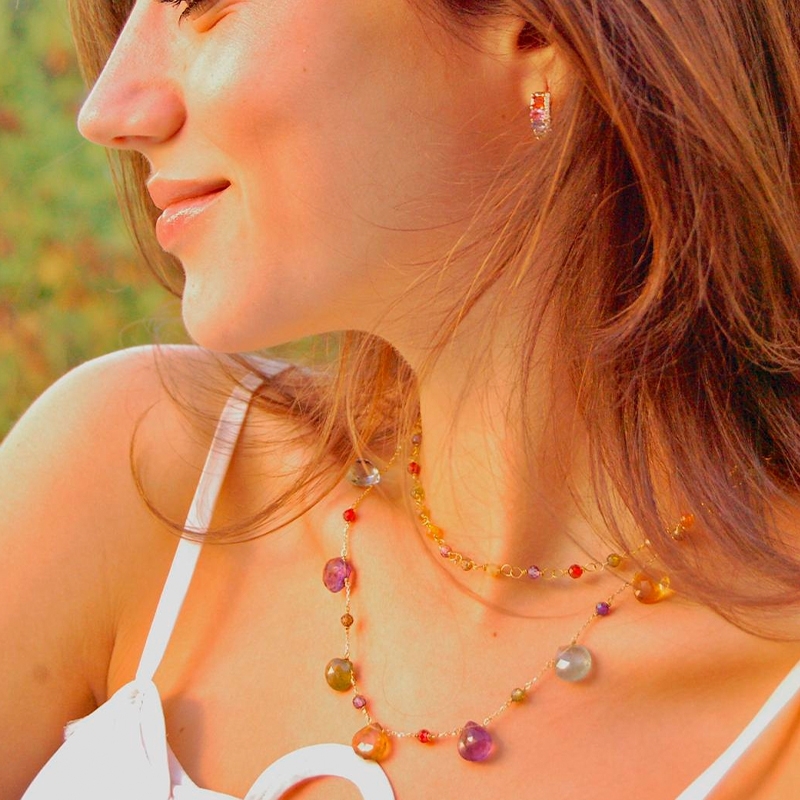 COLLAR ARC EN CIEL ZAFIRO Y ZIRCÓN