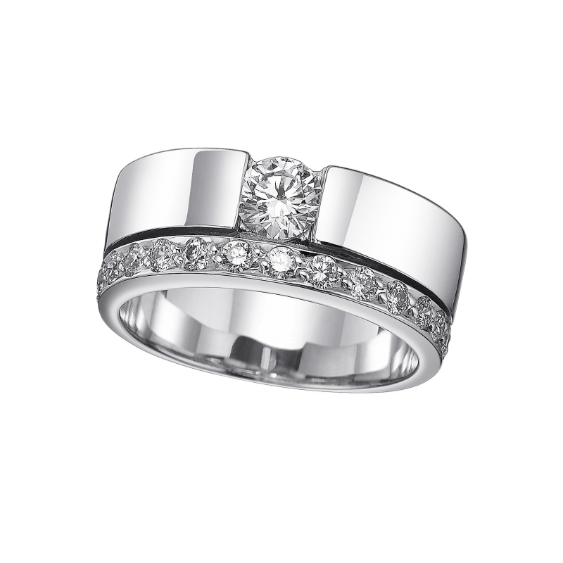 Anillo de Oro blanco y brillantes blancos Anillo de Oro blanco y brillantes blancos
