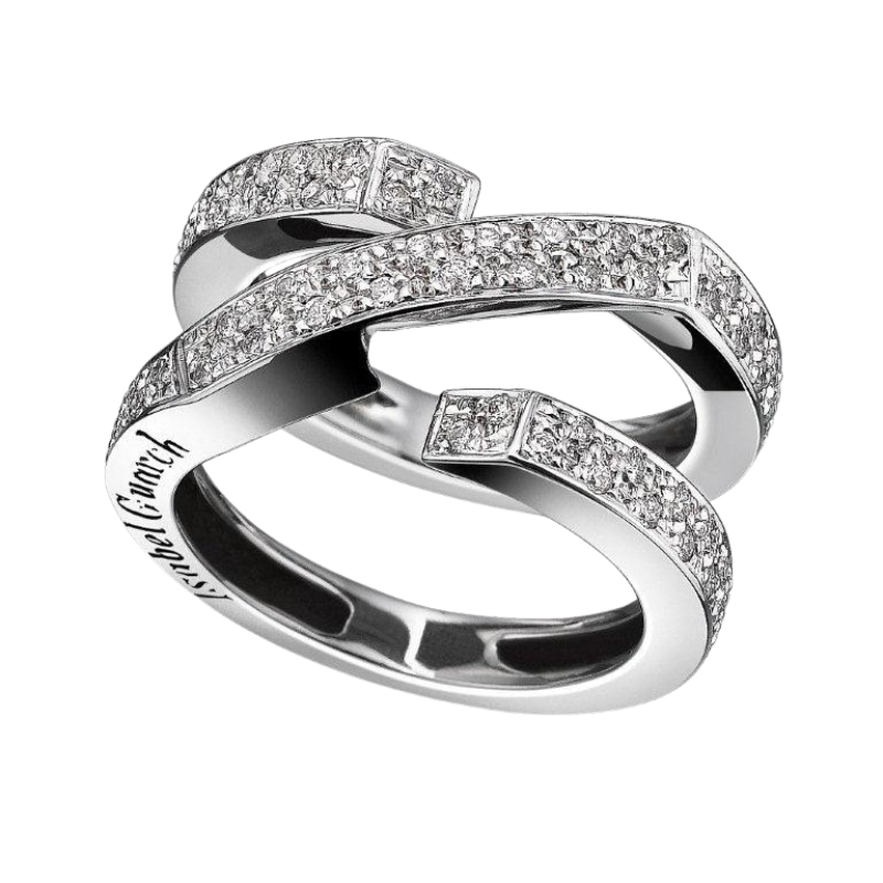 COLORS WHITE GOLD AND DIAMOND JACKET RING
