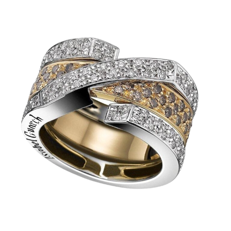 COLORS WHITE GOLD AND DIAMOND JACKET RING