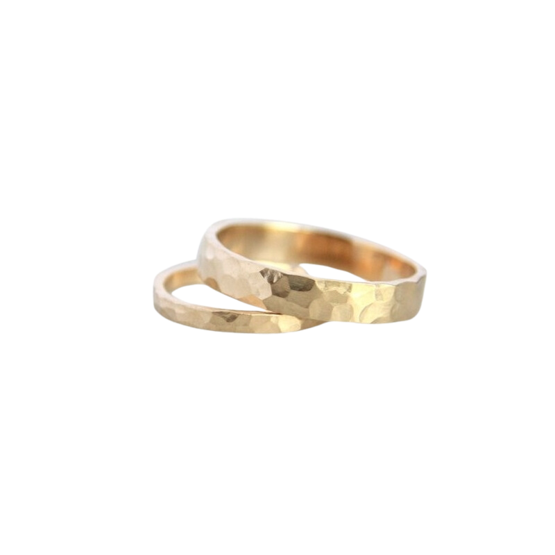 Gold Hammered Wedding Ring