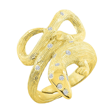 ISABEL GUARCH ANILLO SARGANTANA PLATA Y BRILLANTES